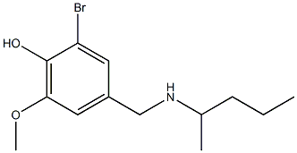 2-bromo-6-methoxy-4-[(pentan-2-ylamino)methyl]phenol Struktur