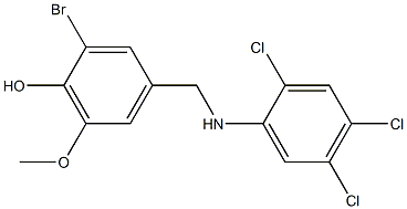 2-bromo-6-methoxy-4-{[(2,4,5-trichlorophenyl)amino]methyl}phenol Struktur