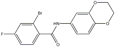 2-bromo-N-(2,3-dihydro-1,4-benzodioxin-6-yl)-4-fluorobenzamide Struktur