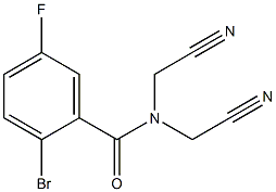 2-bromo-N,N-bis(cyanomethyl)-5-fluorobenzamide Struktur