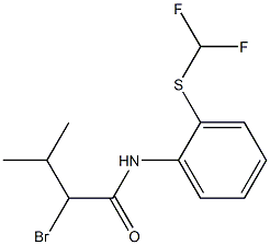 2-bromo-N-{2-[(difluoromethyl)thio]phenyl}-3-methylbutanamide Struktur