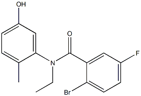 2-bromo-N-ethyl-5-fluoro-N-(5-hydroxy-2-methylphenyl)benzamide Struktur