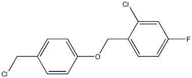 2-chloro-1-[4-(chloromethyl)phenoxymethyl]-4-fluorobenzene Struktur