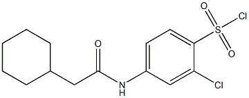 2-chloro-4-(2-cyclohexylacetamido)benzene-1-sulfonyl chloride Struktur