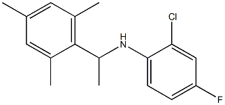 2-chloro-4-fluoro-N-[1-(2,4,6-trimethylphenyl)ethyl]aniline Struktur