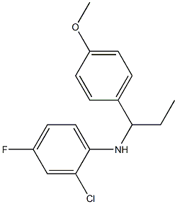 2-chloro-4-fluoro-N-[1-(4-methoxyphenyl)propyl]aniline Struktur