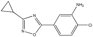 2-chloro-5-(3-cyclopropyl-1,2,4-oxadiazol-5-yl)aniline Struktur