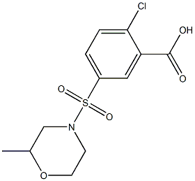 2-chloro-5-[(2-methylmorpholine-4-)sulfonyl]benzoic acid Struktur