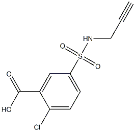 2-chloro-5-[(prop-2-ynylamino)sulfonyl]benzoic acid Struktur