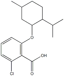 2-chloro-6-{[5-methyl-2-(propan-2-yl)cyclohexyl]oxy}benzoic acid Struktur