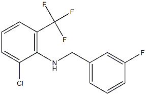 2-chloro-N-[(3-fluorophenyl)methyl]-6-(trifluoromethyl)aniline Struktur