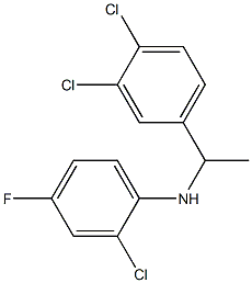 2-chloro-N-[1-(3,4-dichlorophenyl)ethyl]-4-fluoroaniline Struktur