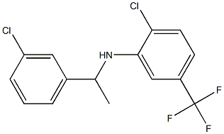 2-chloro-N-[1-(3-chlorophenyl)ethyl]-5-(trifluoromethyl)aniline Struktur