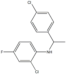 2-chloro-N-[1-(4-chlorophenyl)ethyl]-4-fluoroaniline Struktur