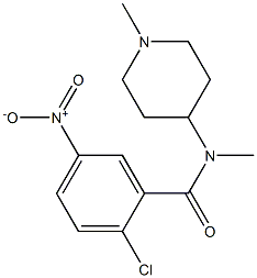 2-chloro-N-methyl-N-(1-methylpiperidin-4-yl)-5-nitrobenzamide Struktur