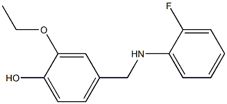 2-ethoxy-4-{[(2-fluorophenyl)amino]methyl}phenol Struktur