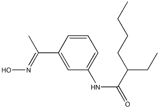 2-ethyl-N-{3-[1-(hydroxyimino)ethyl]phenyl}hexanamide Struktur