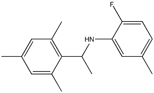 2-fluoro-5-methyl-N-[1-(2,4,6-trimethylphenyl)ethyl]aniline Struktur