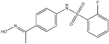 2-fluoro-N-{4-[1-(hydroxyimino)ethyl]phenyl}benzene-1-sulfonamide Struktur