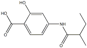 2-hydroxy-4-[(2-methylbutanoyl)amino]benzoic acid Struktur