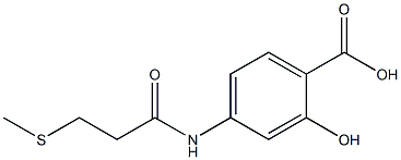 2-hydroxy-4-[3-(methylsulfanyl)propanamido]benzoic acid Struktur