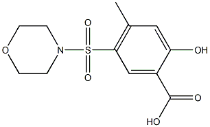 2-hydroxy-4-methyl-5-(morpholine-4-sulfonyl)benzoic acid Struktur