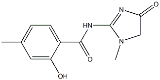 2-hydroxy-4-methyl-N-(1-methyl-4-oxo-4,5-dihydro-1H-imidazol-2-yl)benzamide Struktur