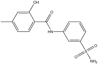 2-hydroxy-4-methyl-N-(3-sulfamoylphenyl)benzamide Struktur