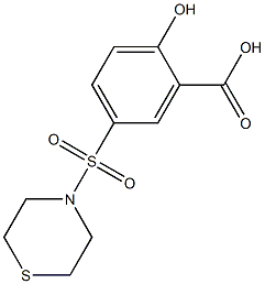 2-hydroxy-5-(thiomorpholine-4-sulfonyl)benzoic acid Struktur