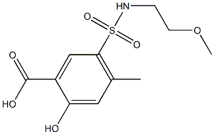 2-hydroxy-5-[(2-methoxyethyl)sulfamoyl]-4-methylbenzoic acid Struktur