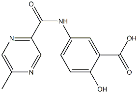 2-hydroxy-5-{[(5-methylpyrazin-2-yl)carbonyl]amino}benzoic acid Struktur