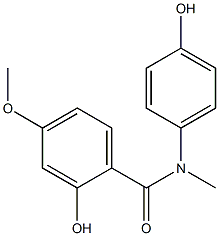 2-hydroxy-N-(4-hydroxyphenyl)-4-methoxy-N-methylbenzamide Struktur