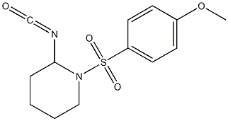 2-isocyanato-1-[(4-methoxybenzene)sulfonyl]piperidine Struktur