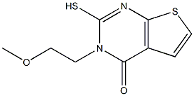 2-mercapto-3-(2-methoxyethyl)thieno[2,3-d]pyrimidin-4(3H)-one Struktur