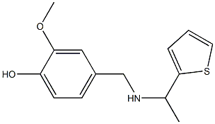 2-methoxy-4-({[1-(thiophen-2-yl)ethyl]amino}methyl)phenol Struktur