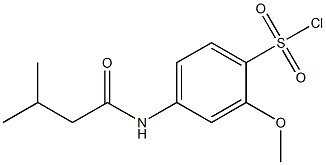 2-methoxy-4-(3-methylbutanamido)benzene-1-sulfonyl chloride Struktur