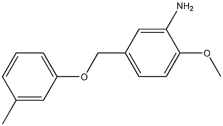 2-methoxy-5-(3-methylphenoxymethyl)aniline Struktur