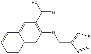 3-(1,3-thiazol-4-ylmethoxy)naphthalene-2-carboxylic acid Struktur