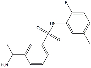 3-(1-aminoethyl)-N-(2-fluoro-5-methylphenyl)benzene-1-sulfonamide Struktur