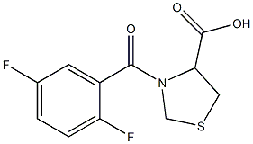 3-(2,5-difluorobenzoyl)-1,3-thiazolidine-4-carboxylic acid Struktur