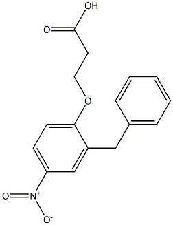 3-(2-benzyl-4-nitrophenoxy)propanoic acid Struktur