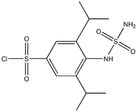 3,5-bis(propan-2-yl)-4-(sulfamoylamino)benzene-1-sulfonyl chloride Struktur