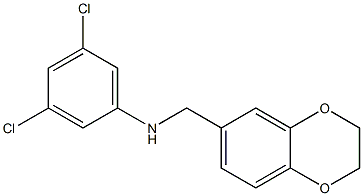 3,5-dichloro-N-(2,3-dihydro-1,4-benzodioxin-6-ylmethyl)aniline Struktur