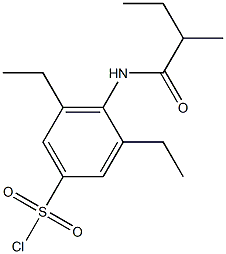 3,5-diethyl-4-(2-methylbutanamido)benzene-1-sulfonyl chloride Struktur