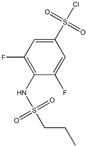 3,5-difluoro-4-(propane-1-sulfonamido)benzene-1-sulfonyl chloride Struktur