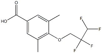 3,5-dimethyl-4-(2,2,3,3-tetrafluoropropoxy)benzoic acid Struktur