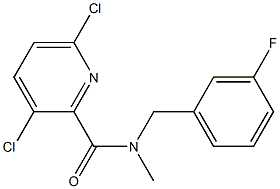 3,6-dichloro-N-[(3-fluorophenyl)methyl]-N-methylpyridine-2-carboxamide Struktur