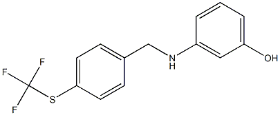 3-[({4-[(trifluoromethyl)sulfanyl]phenyl}methyl)amino]phenol Struktur