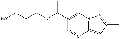 3-[(1-{2,7-dimethylpyrazolo[1,5-a]pyrimidin-6-yl}ethyl)amino]propan-1-ol Struktur