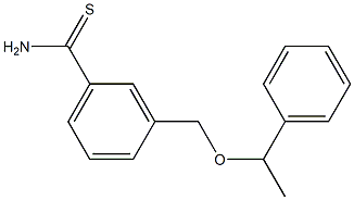 3-[(1-phenylethoxy)methyl]benzenecarbothioamide Struktur